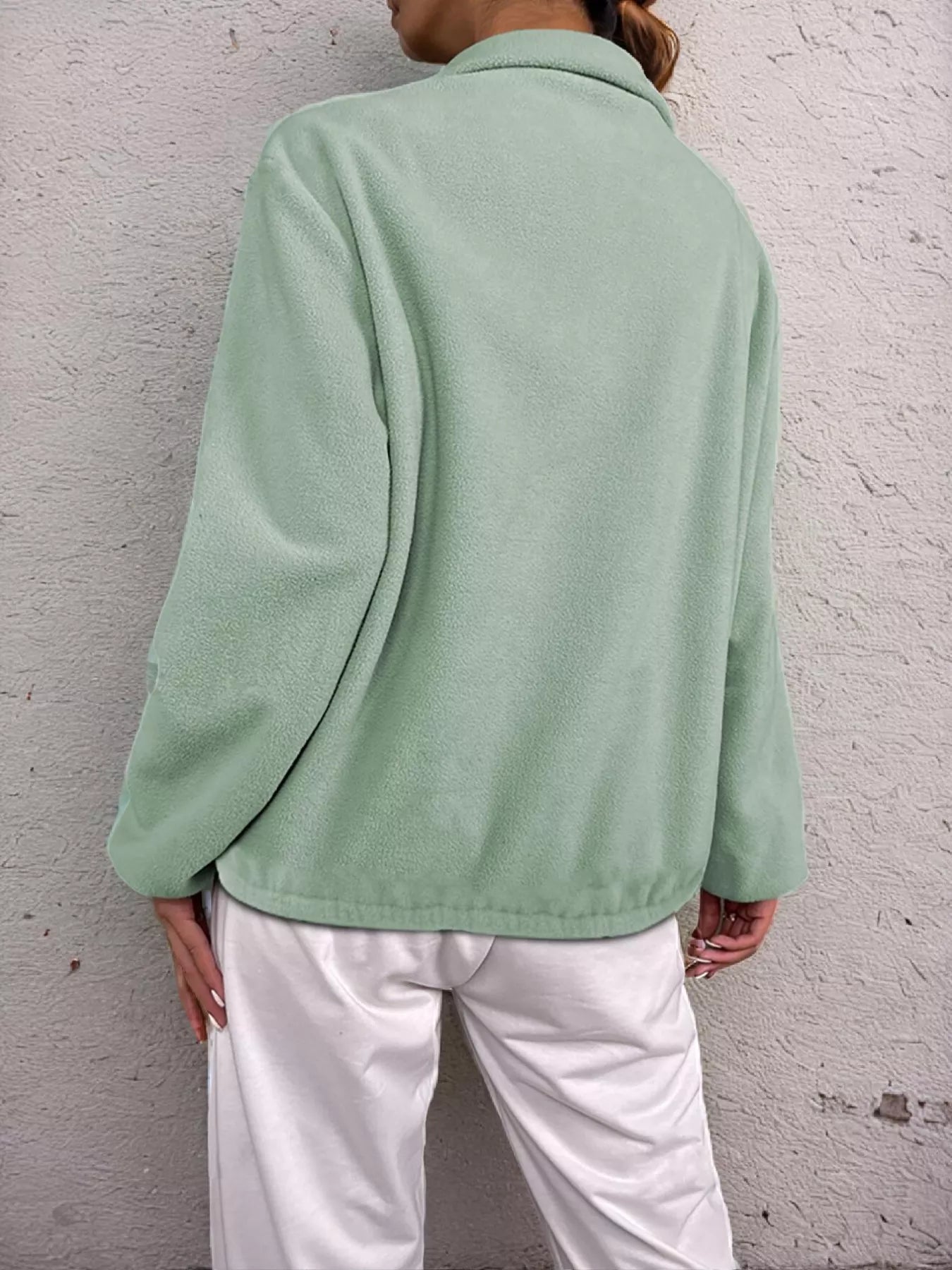 Half Zip Dropped Shoulder Sweatshirt