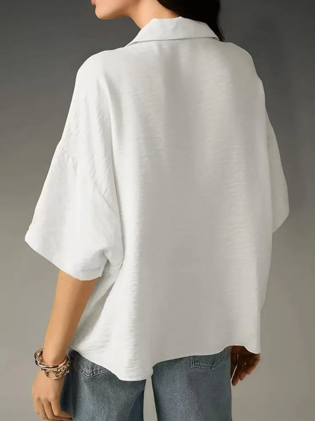 Collared Neck Half Sleeve Blouse