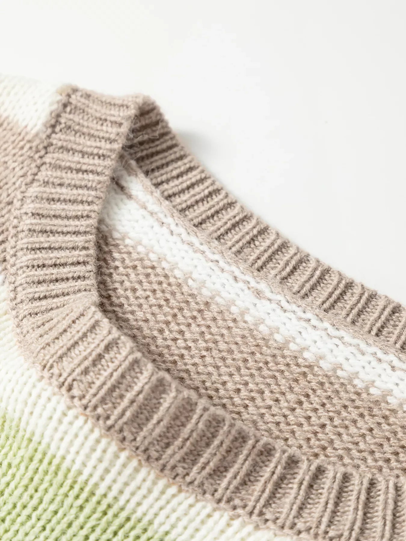 Multicolour Stripe Drop Shoulder Crew Neck Sweater
