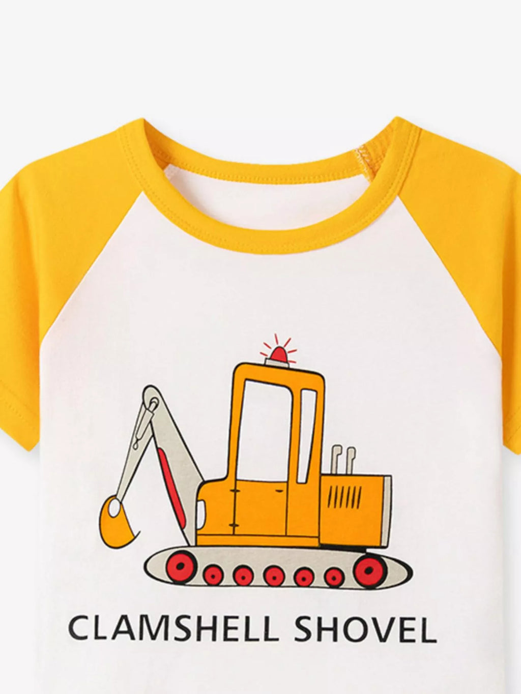 Children's Cartoon Vehicle Graphic Raglan Sleeve T-Shirts