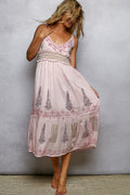 POL Smocked Waistband Floral Midi Cami Dress