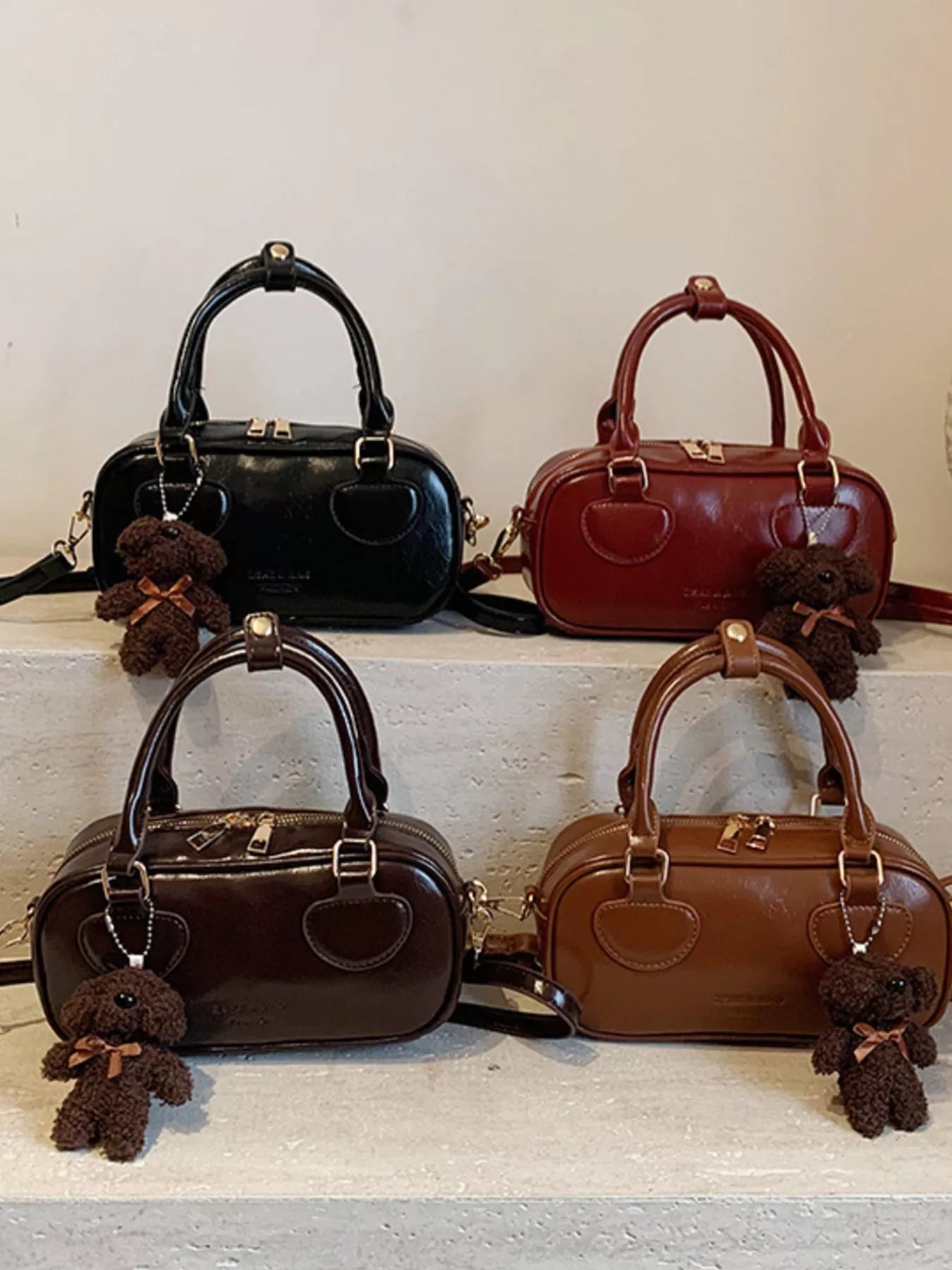 Vintage Style Crossbody Bag with Charm