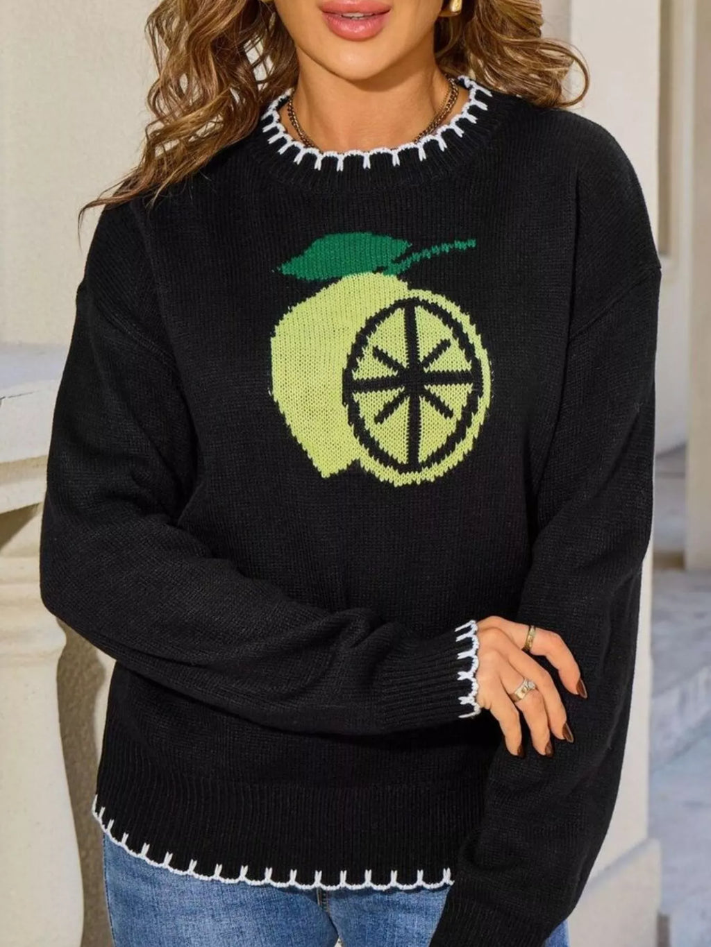 Lemon Round Neck Sweater