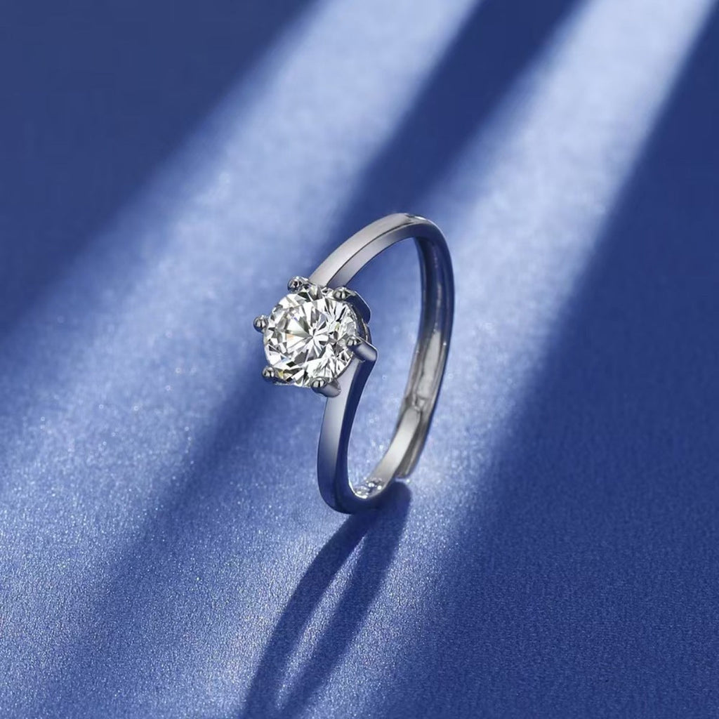 1 Carat Moissanite 925 Sterling Silver Ring