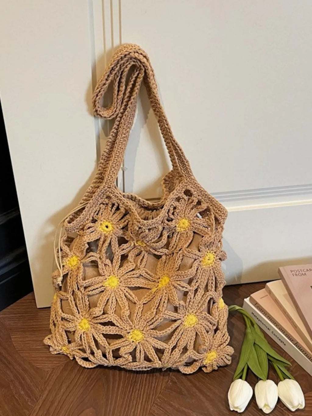 Crochet Daisy Shoulder Bag
