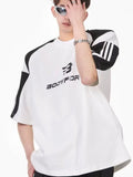 Men's Full Size Contrast Panels Round Neck T-Shirt Plus Size