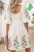 Floral Puff Sleeve Babydoll Dress