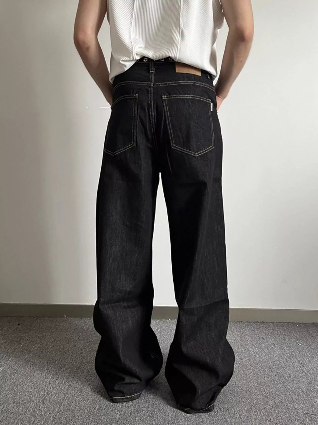 Men's Full Size Wide Leg Wash Jeans Plus Size