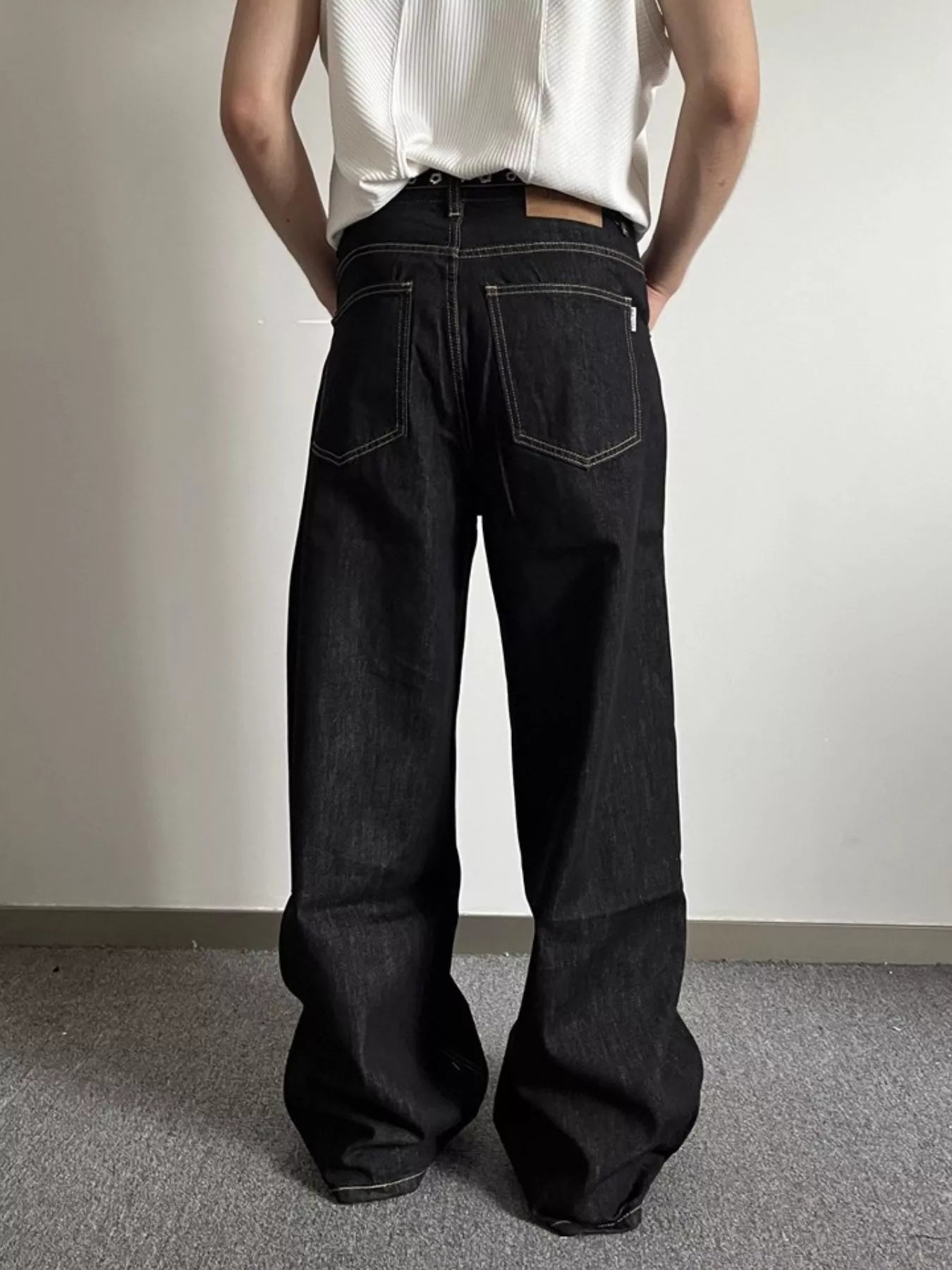 Men's Full Size Wide Leg Wash Jeans Plus Size