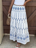 Printed Tiered Maxi Skirt