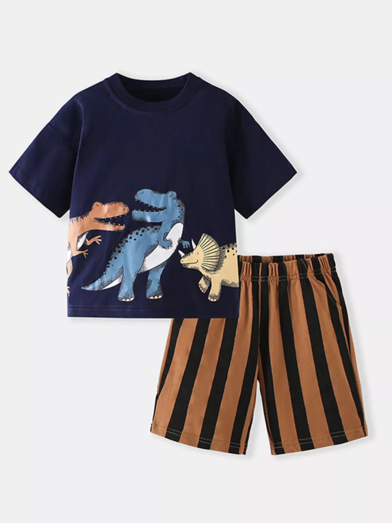 Children's Dinosaur Print Short Sleeve T-Shirt & Shorts Set