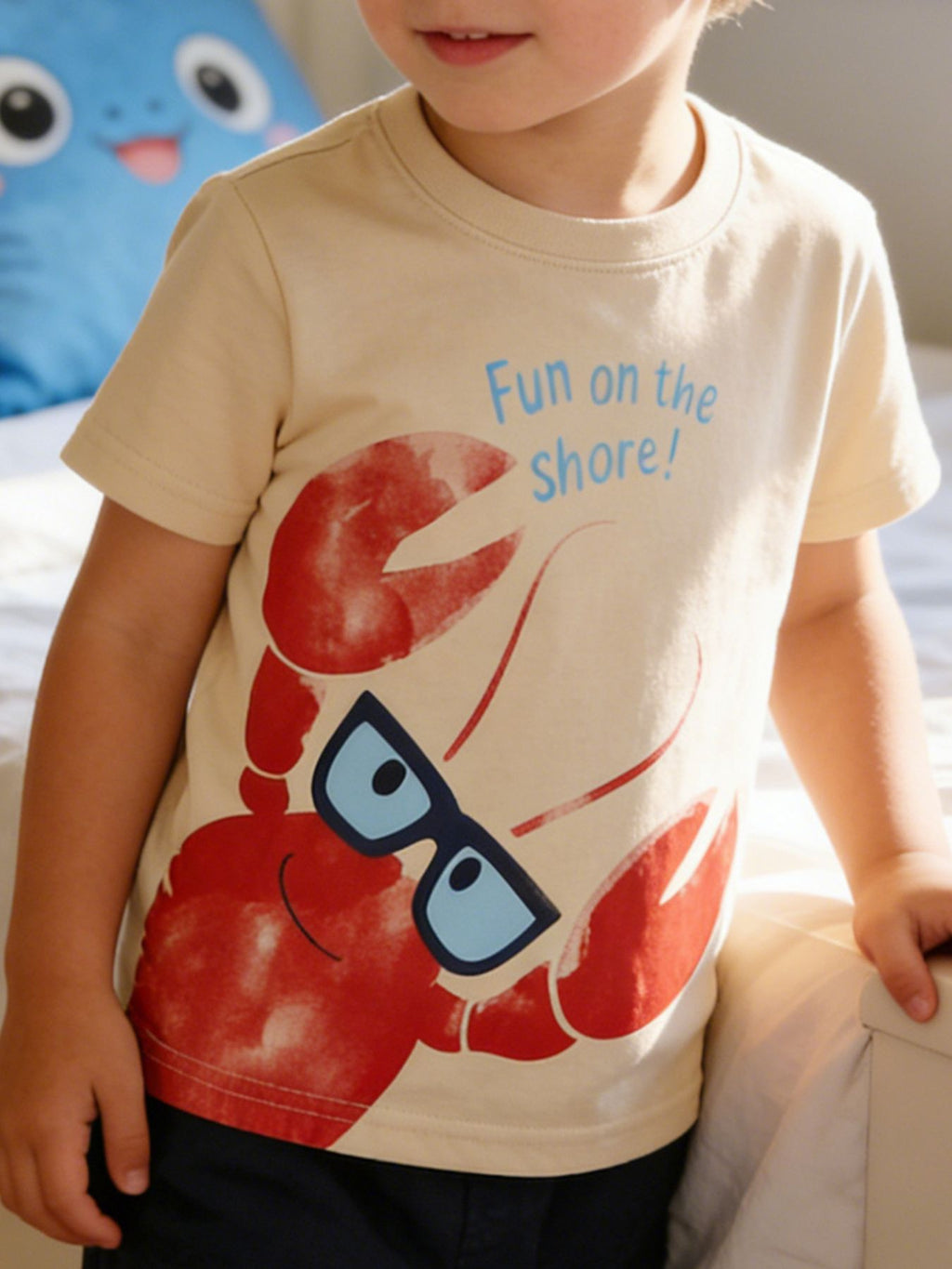 Children's Lobster Graphic Round Neck Tee