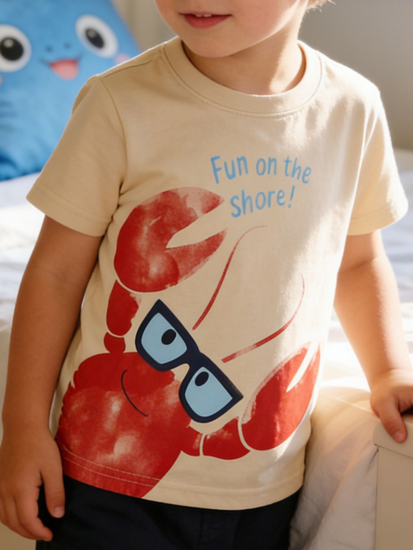 Children's Lobster Graphic Round Neck Tee