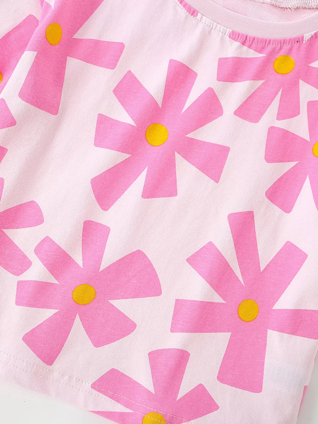 Children's Floral Print Cotton T-Shirt