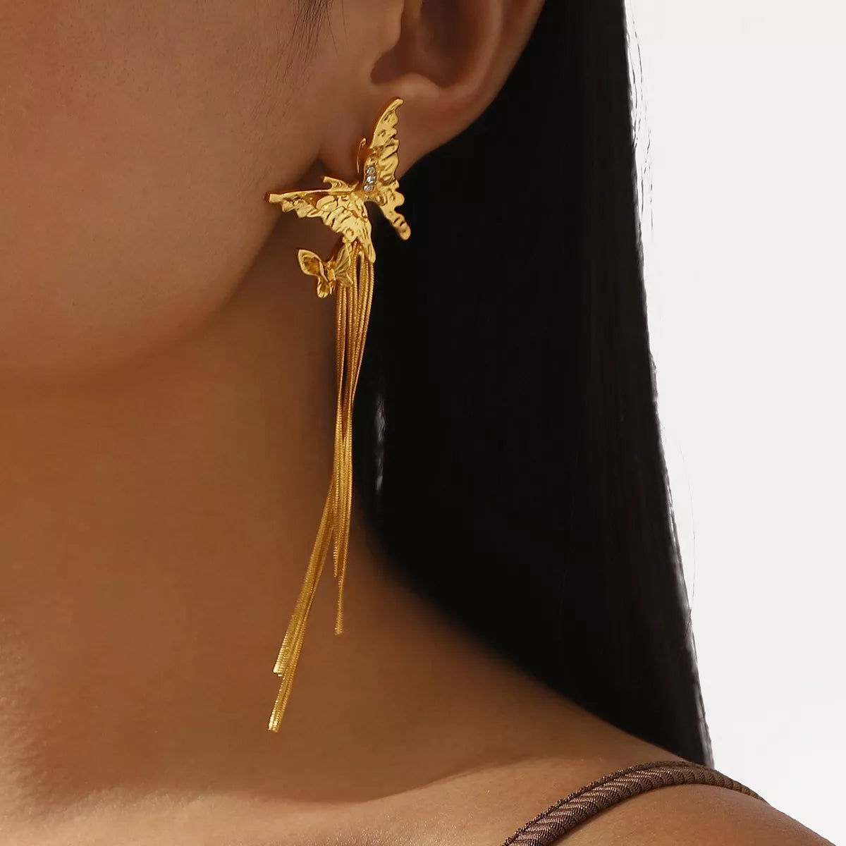 Butterfly Fringe Dangle Earrings