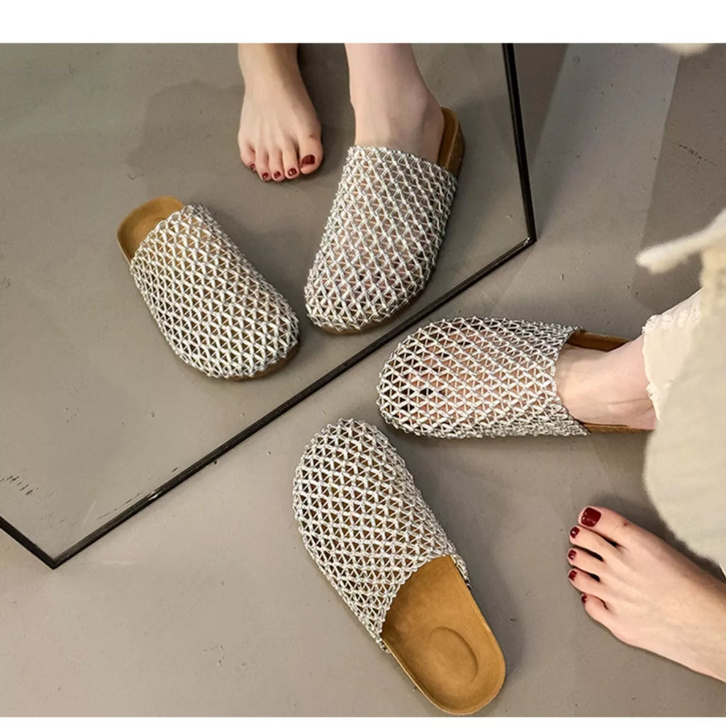 Woven Mesh Breathable Slip-on Sandals