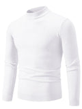 Men's Plus Size Ribbed Hem Mock Neck Long Sleeve Sweater