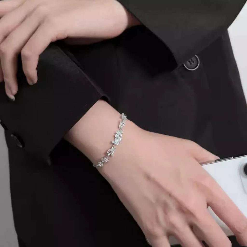 925 Sterling Silver Zircon Wisteria Bracelet
