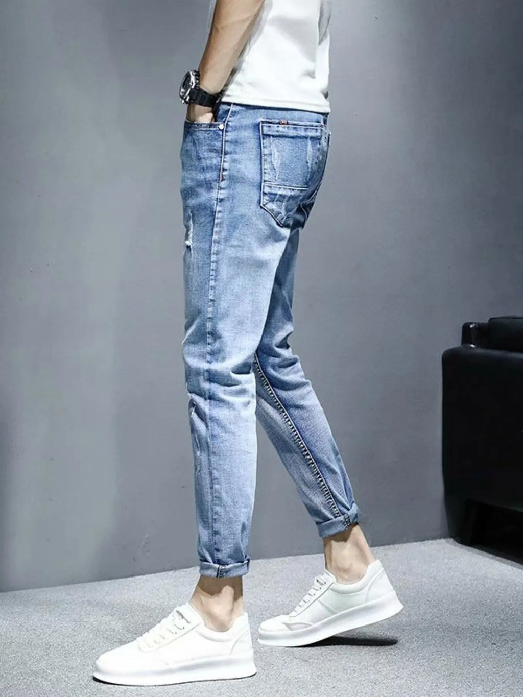 Men's Washed Slim Fit Jeans