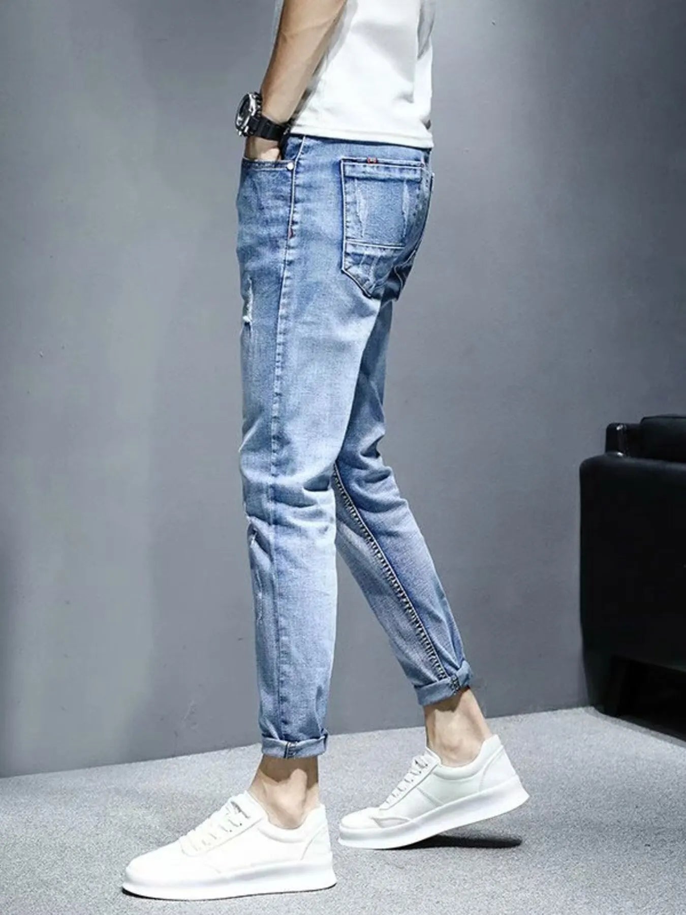 Men's Washed Slim Fit Jeans