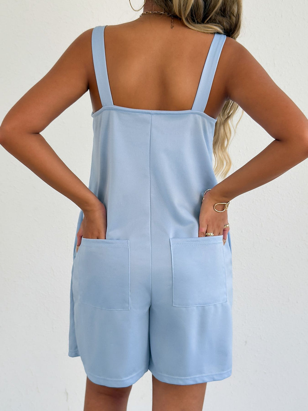 Sleeveless Casual Romper with Side Pockets