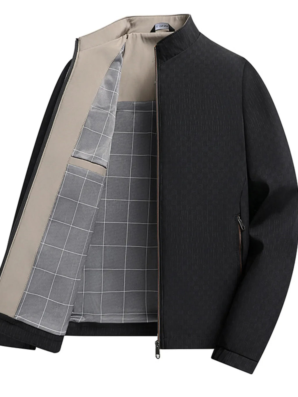 Men's Plus Size Zip Up Long Sleeve Jacket