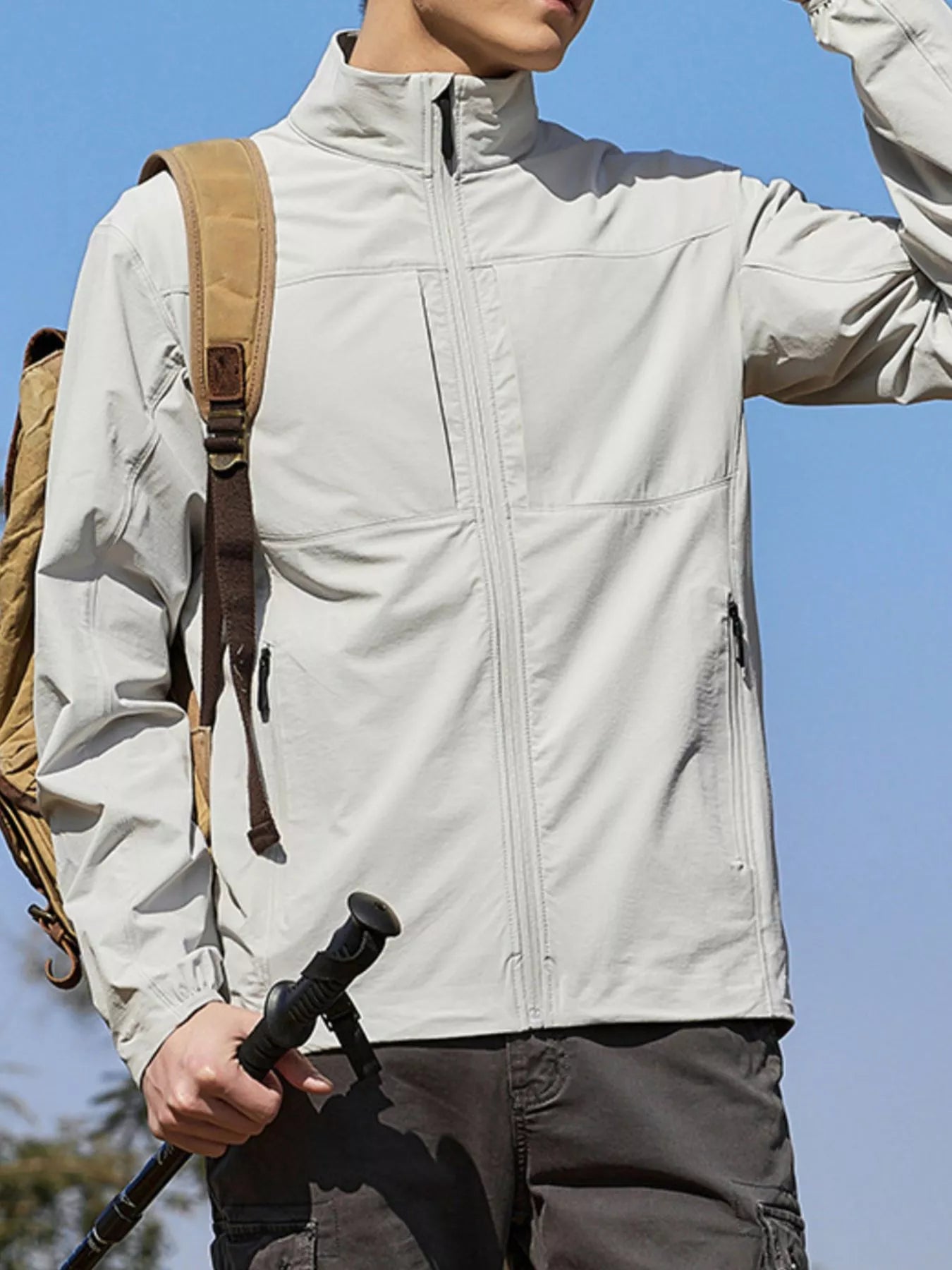 Men's Plus Size Zip Up Lightweight Windproof Outdoor Jacket