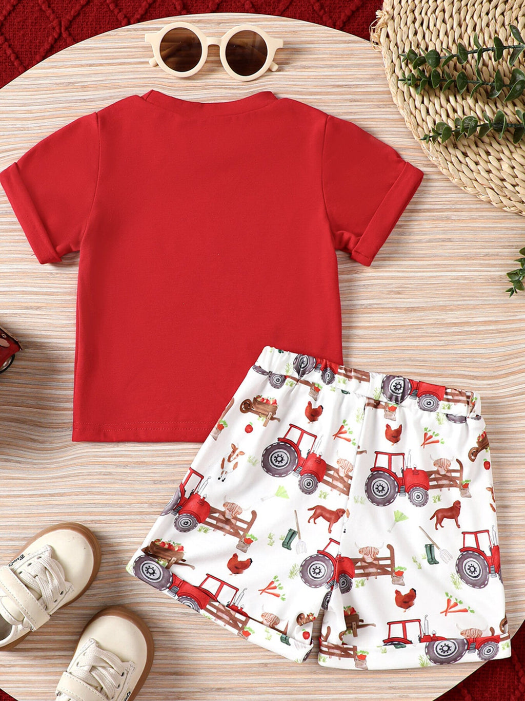 Children's Mama' Boy Graphic Casual Tee and Shorts Set