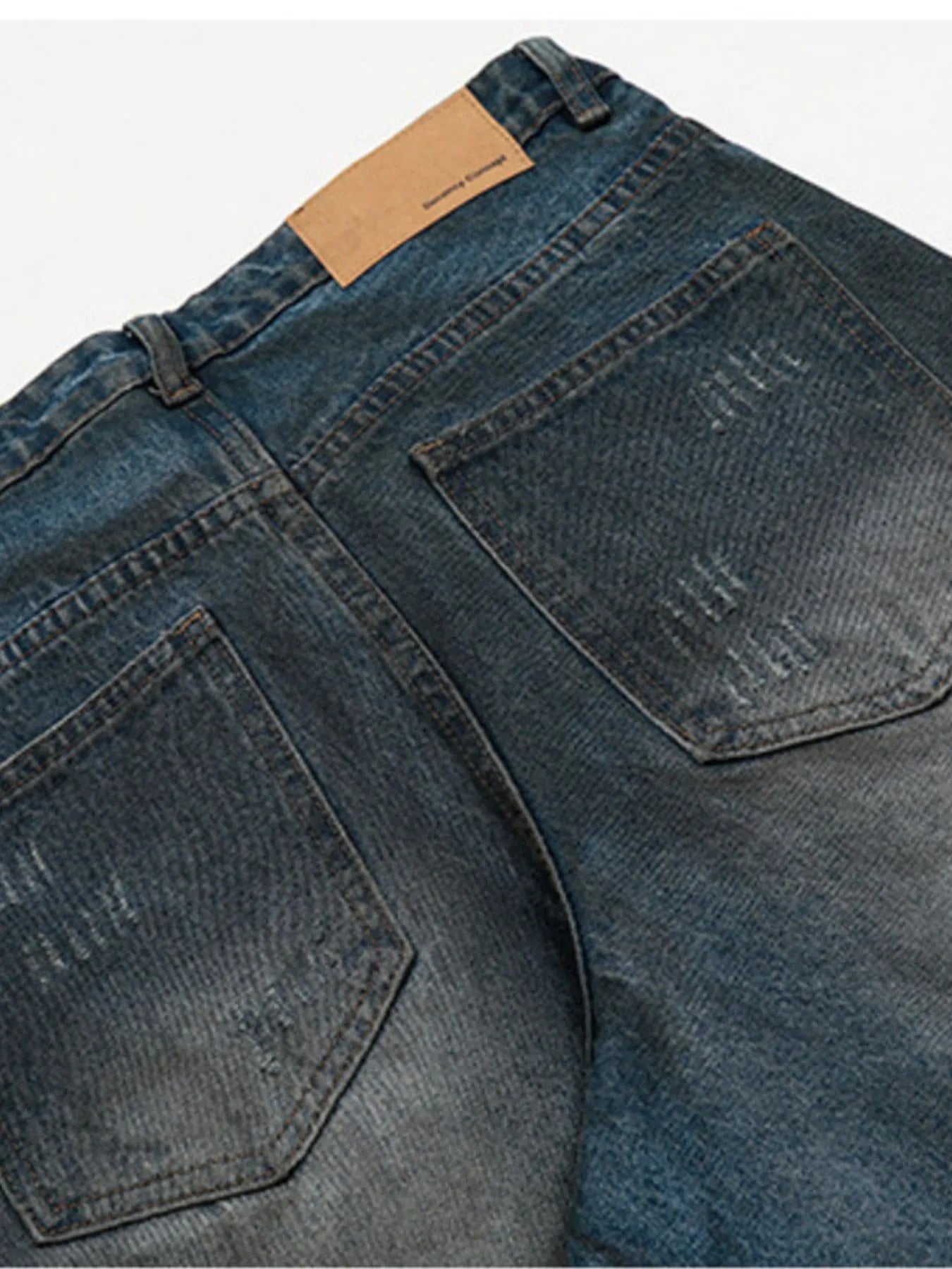 Men's Distressed Wide-Leg Wash Jeans