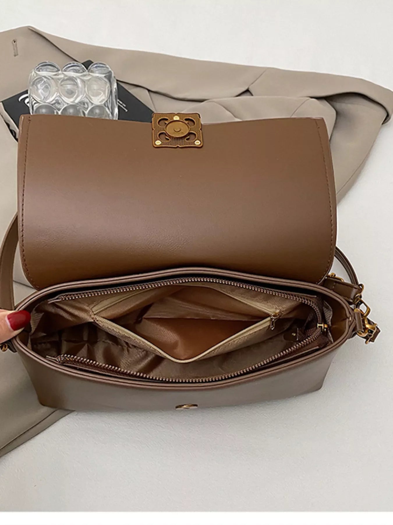Leather Flap Crossbody Bag