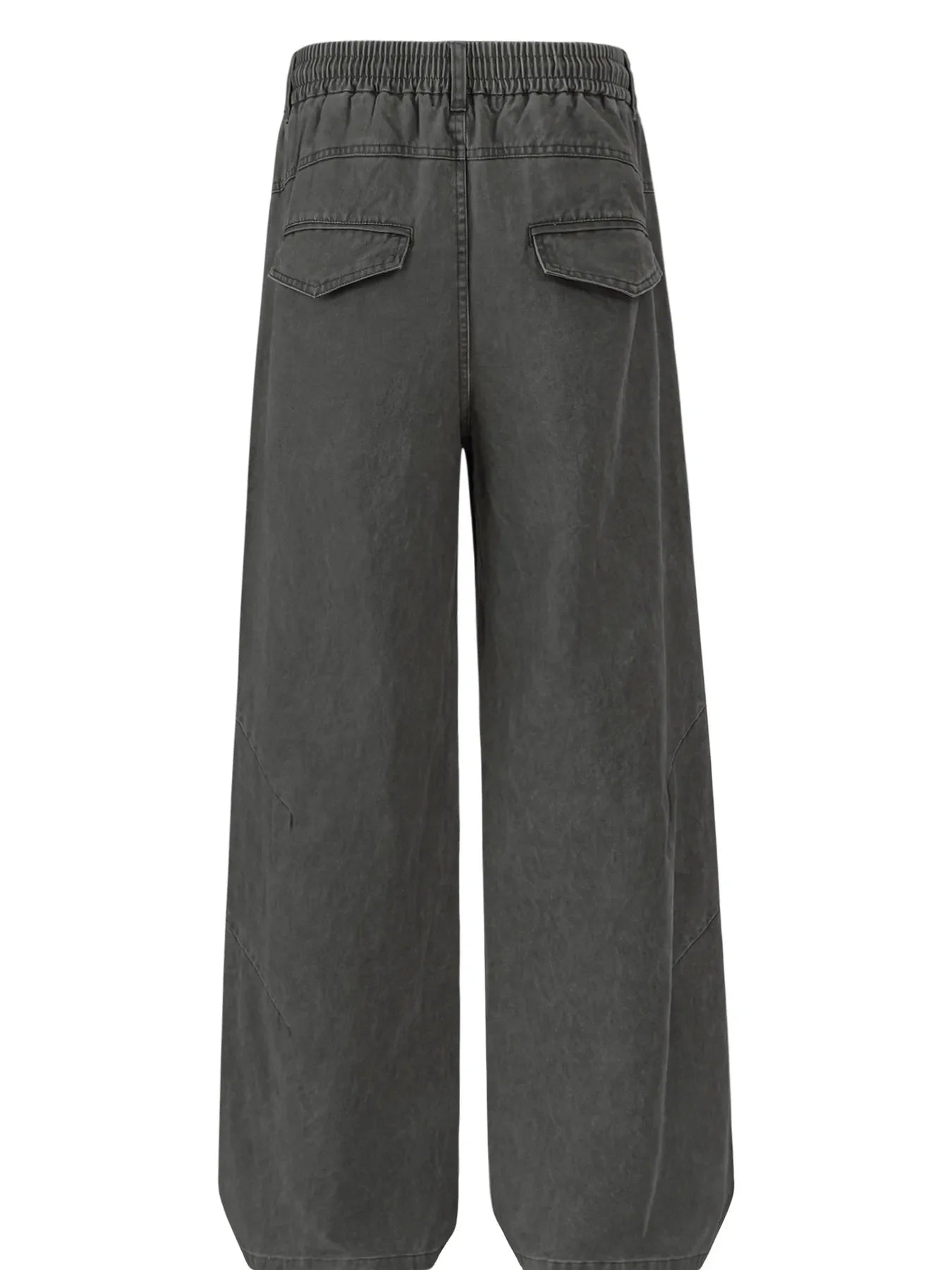 Men's Casual Wide Leg Cargo Pants with Elastic Waistband