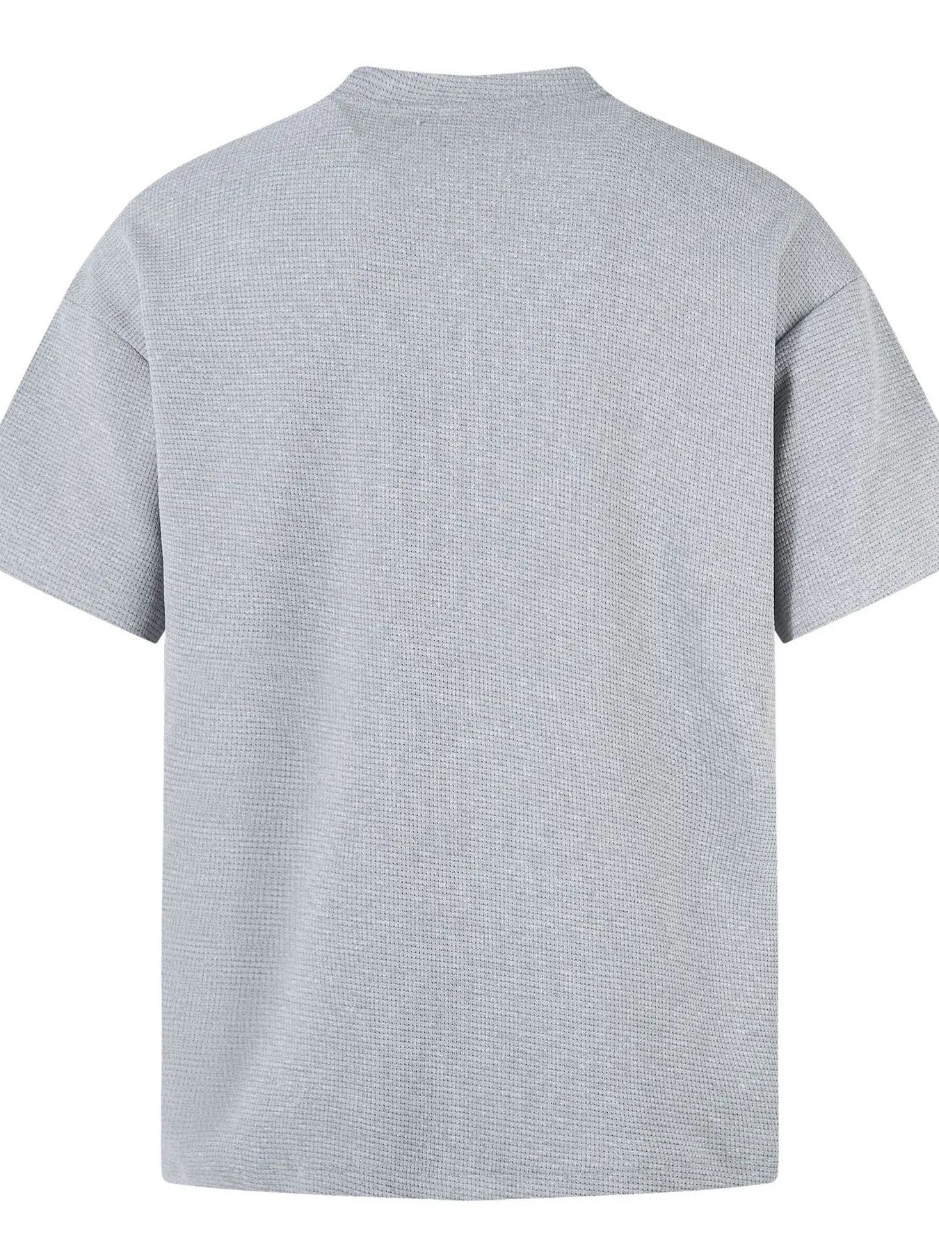 Men's Henley Structured Waffle-Knit T-Shirt