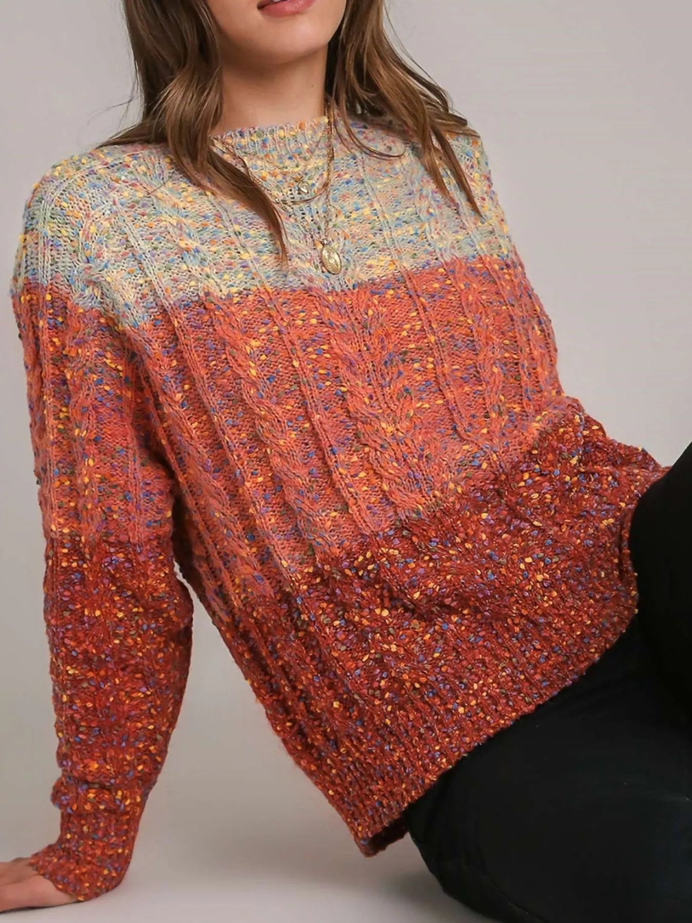 Multicolour Colorful Confetti Wool Ball Knitted Sweater
