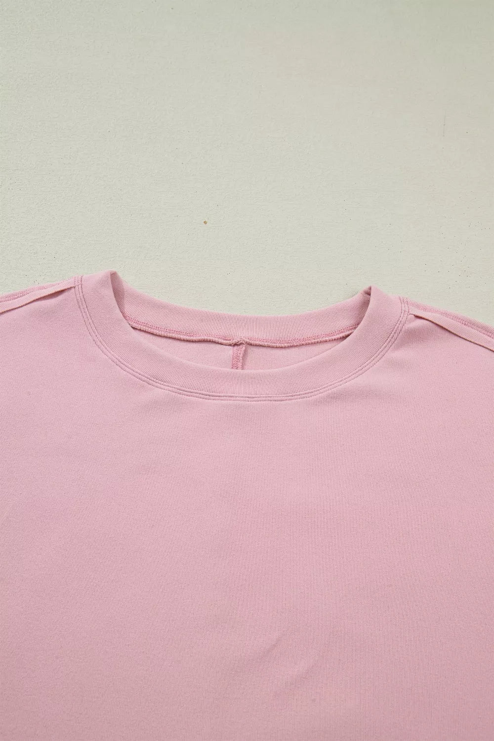 Solid Color Bow Textured Patchwork Long Sleeve Tee
