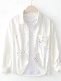 Men's Plus Size Paint Splatter Button Up Shirt