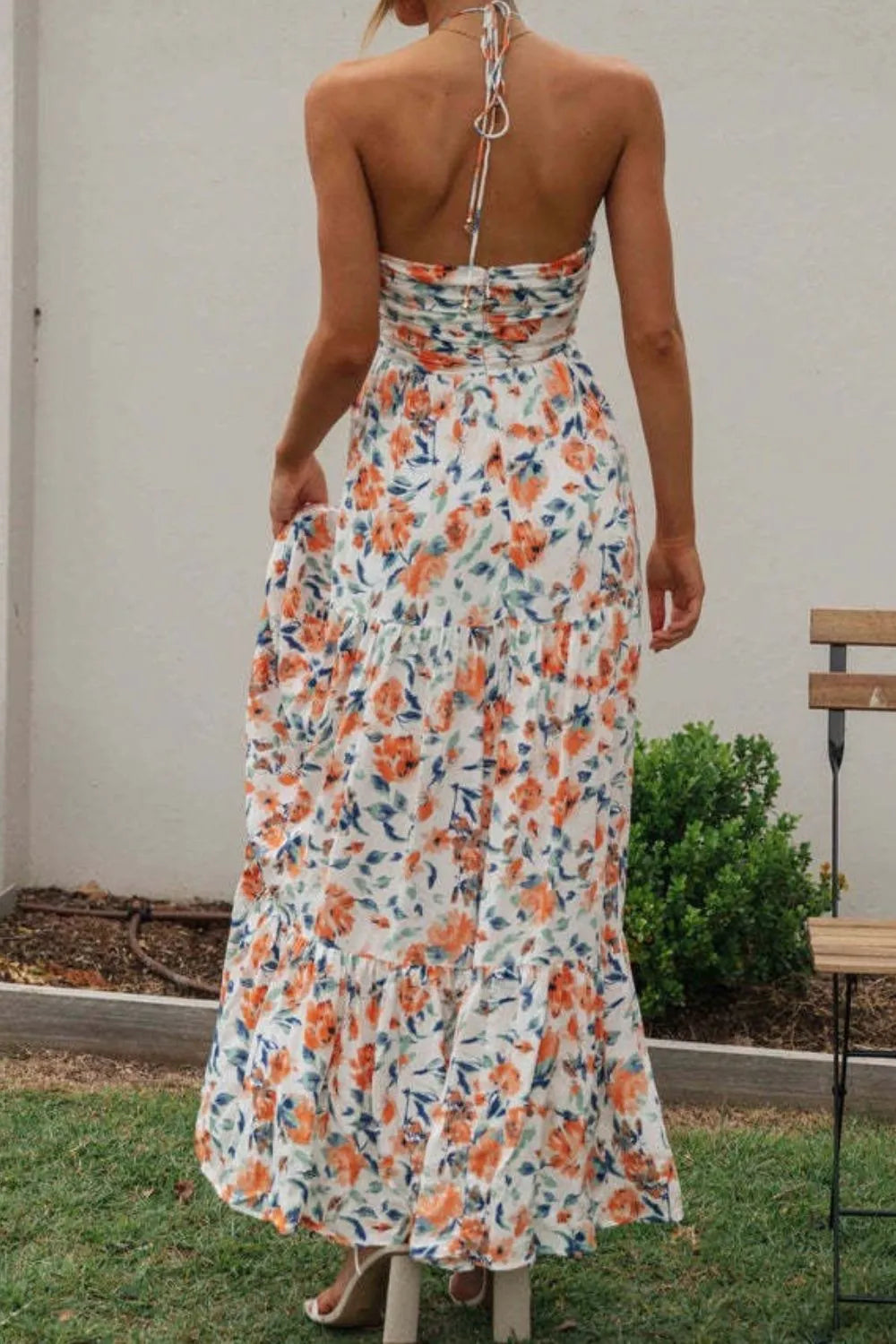 Printed Halter Neck Cami Dress