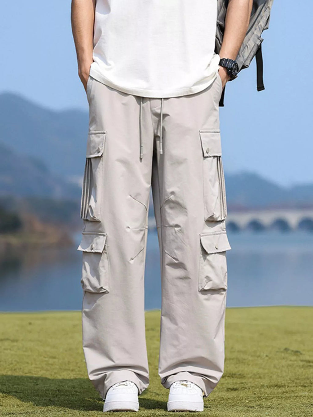 Men's Plus Size Loose Fit Multi-Pocket Cargo Pants