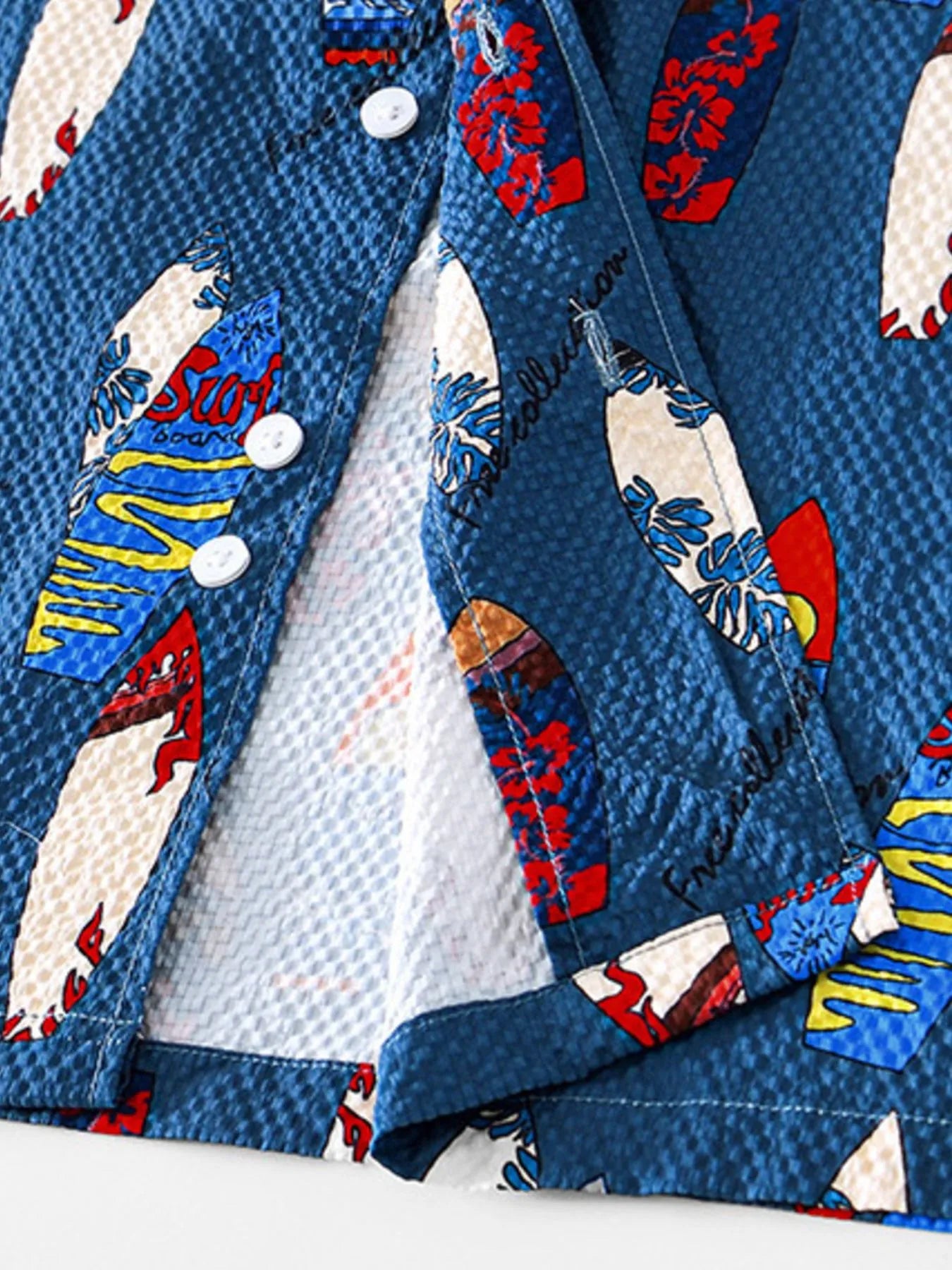 Men's Printed Button Up Short Sleeve Shirt