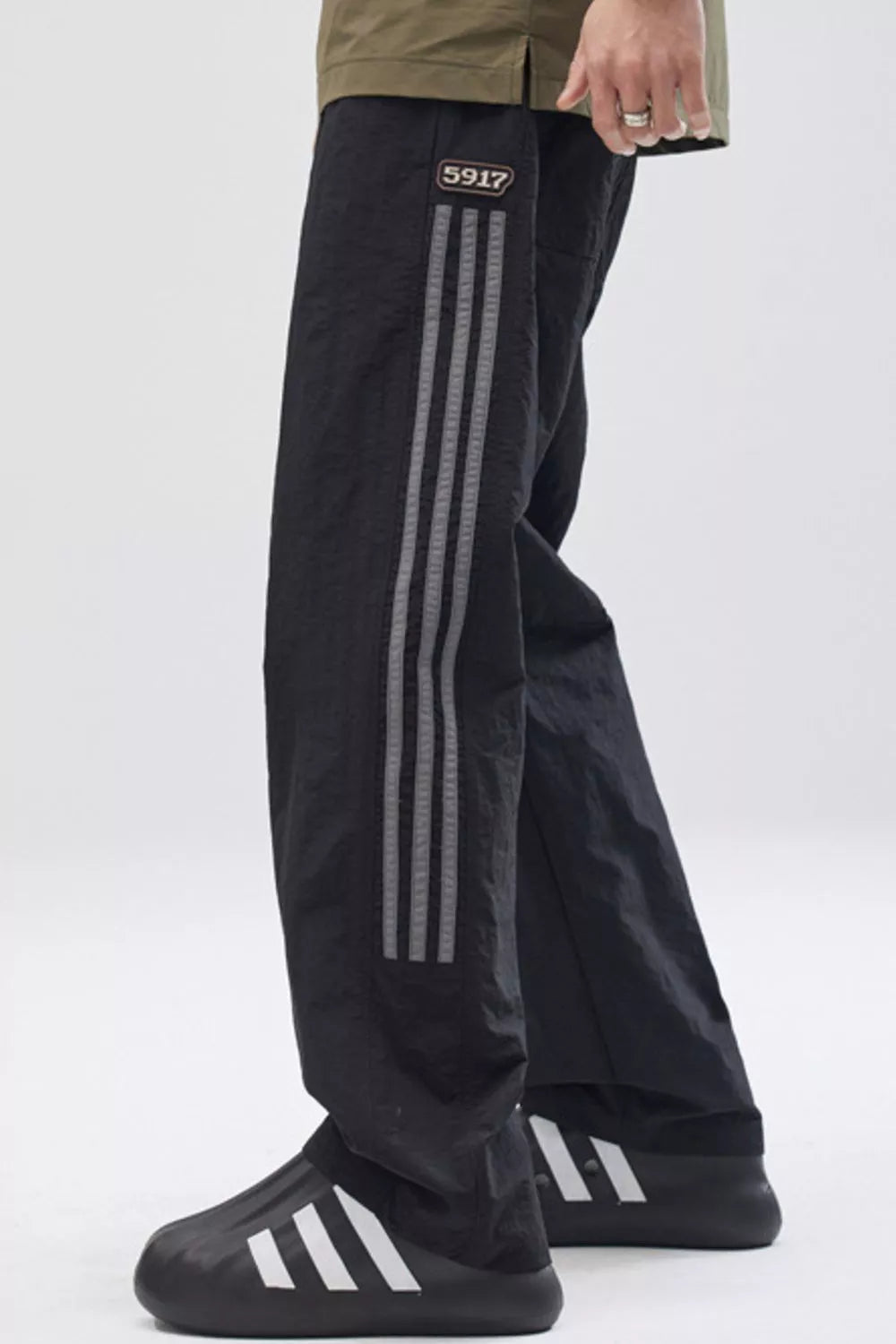 Men's Full Size Casual Loose-Fit Pants with Side Stripes Plus Size