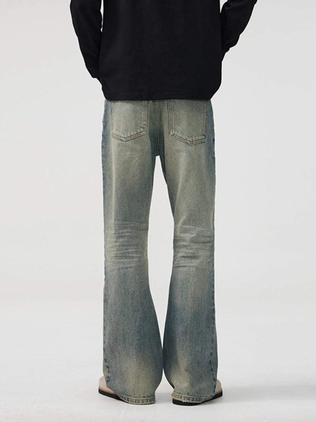 Men's Full Size Wash Wide Leg Bootcut Jeans Plus Size