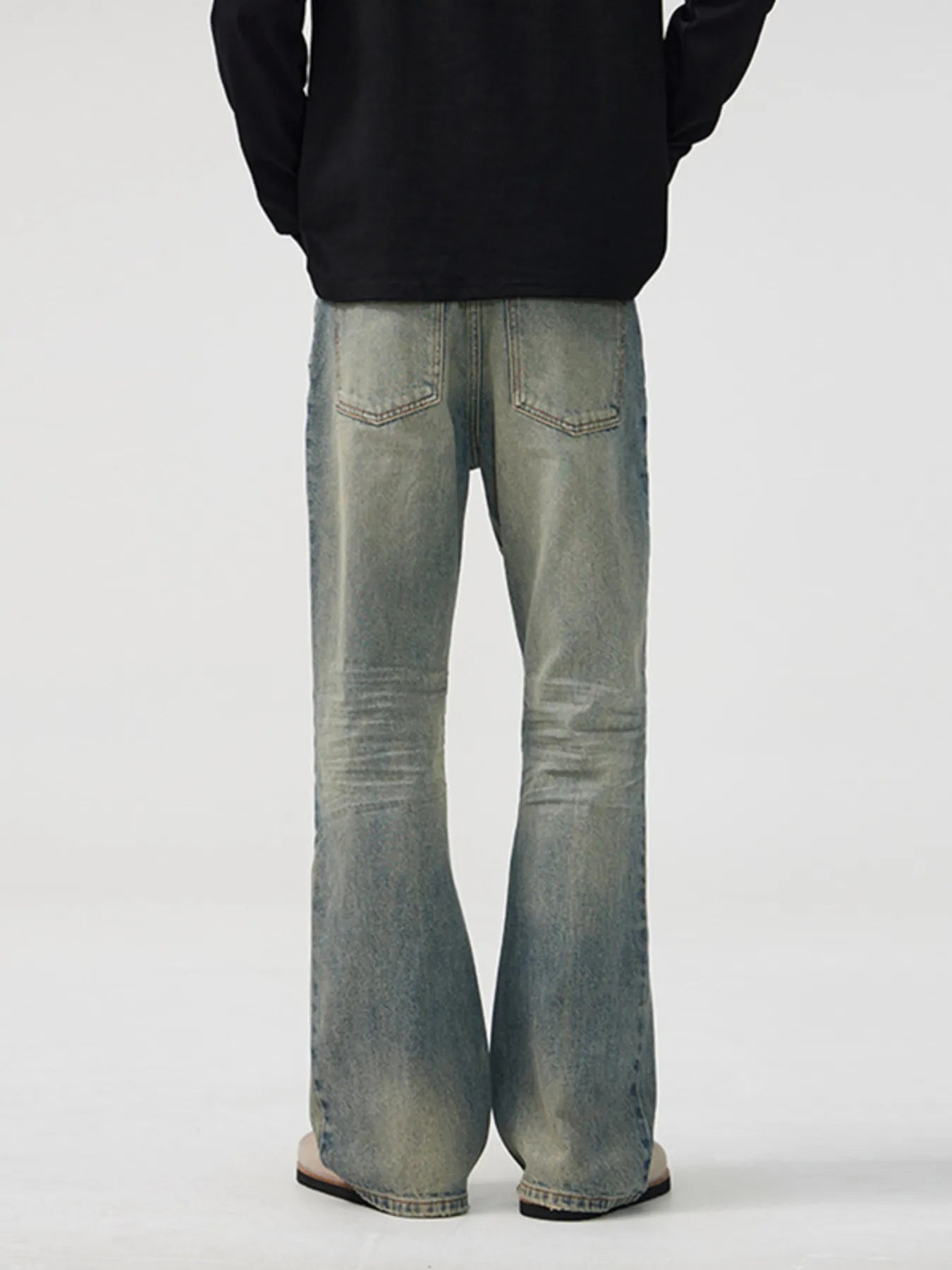 Men's Full Size Wash Wide Leg Bootcut Jeans Plus Size