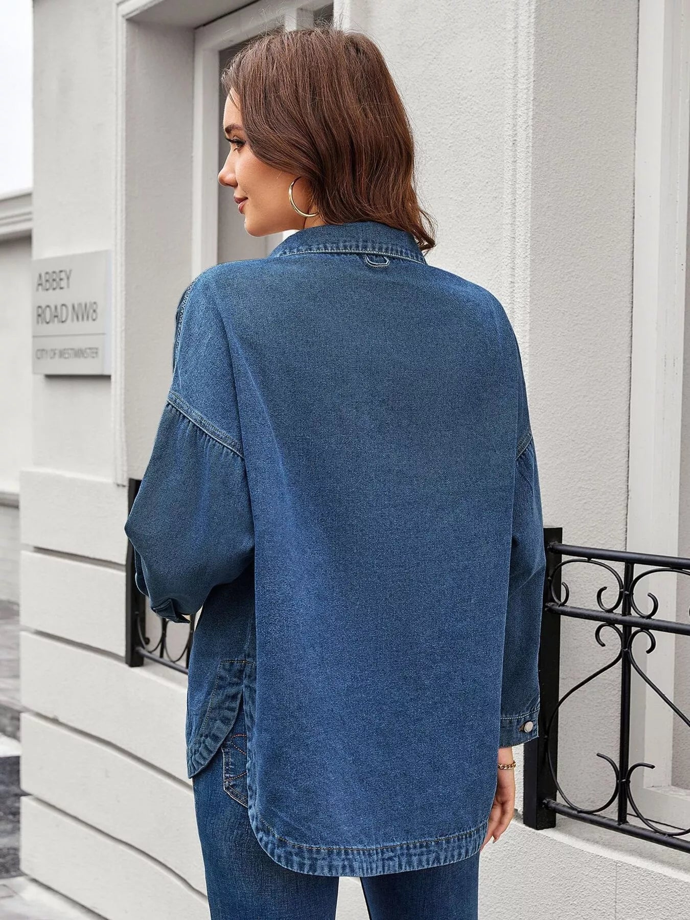 Vintage Wash Button-Down Denim Jacket