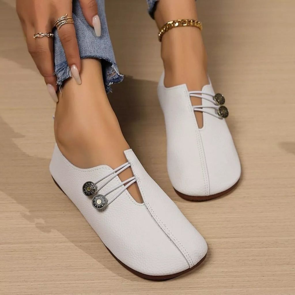 Casual Button Detail Slip-Ons