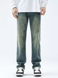 Men's Washed Straight Leg Jeans