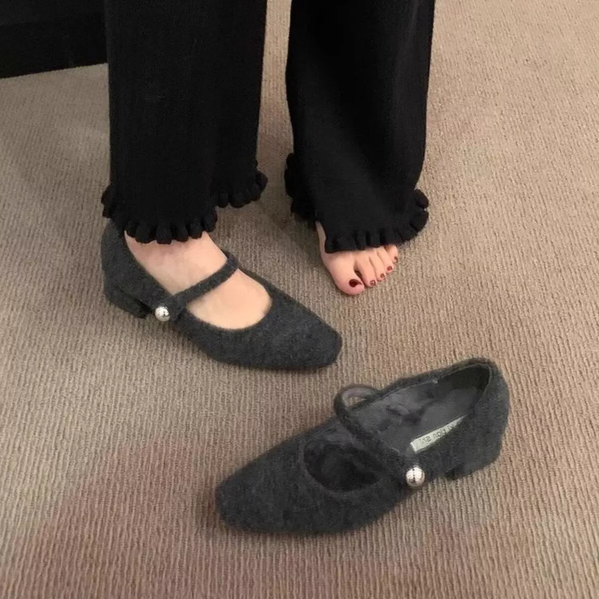 Elegant Block Heel Mary Jane Loafers