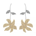 Rhinestone Flower Dangle Earrings