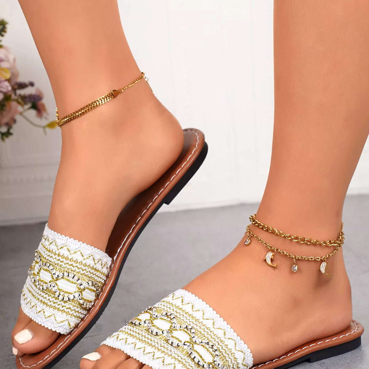 Open Toe Flat Sandals