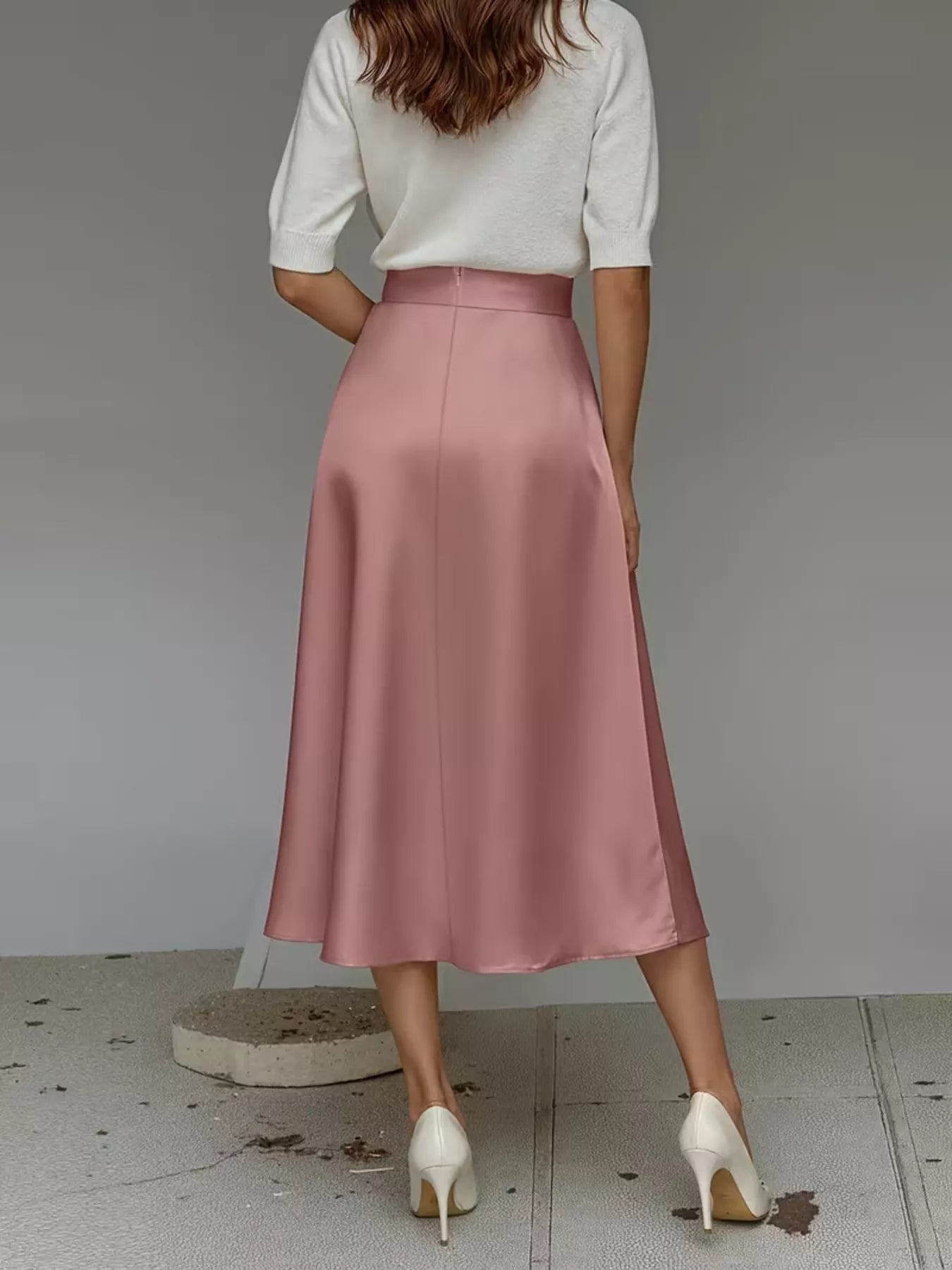 Satin Midi Skirt