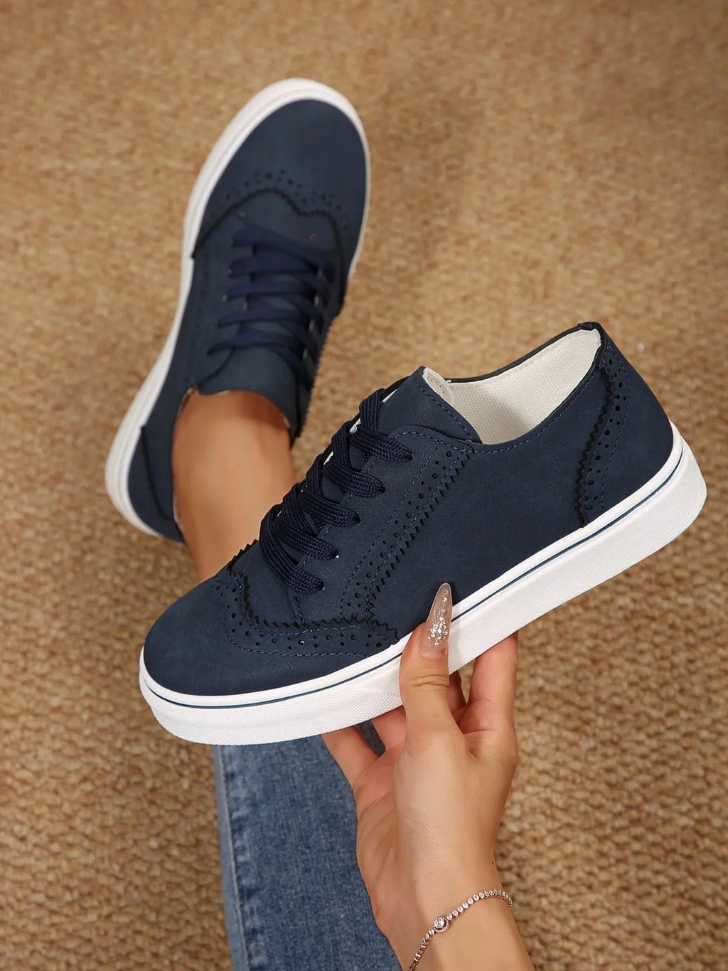 PU Leather Lace Up Platform Sneakers – Multi-Color