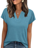 Notched Short Sleeve T-Shirt